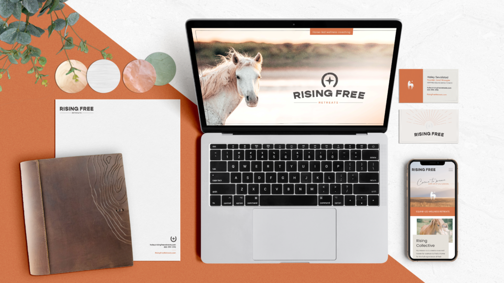 Rising Free Rentals brand mock up 3